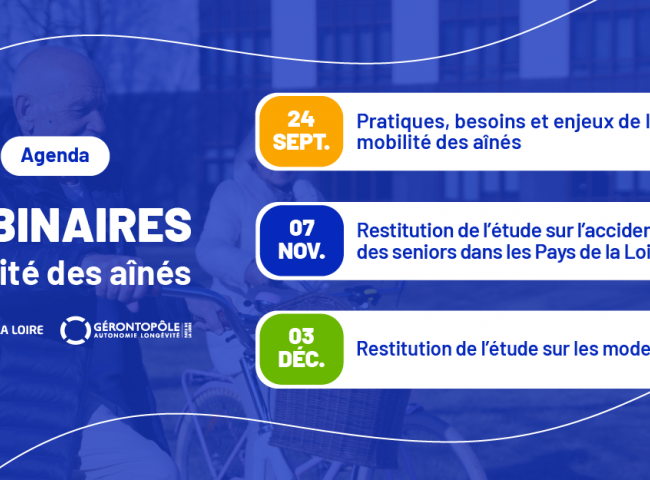 Le Gérontopôle des Pays de la Loire vous invite au dernier webinaire de sa série dédiée à la mobilité des aînés.